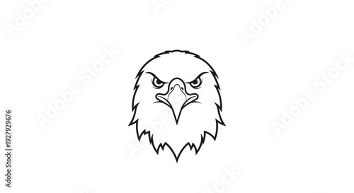 Eagle head silhouette bold outline of a powerful bird of prey