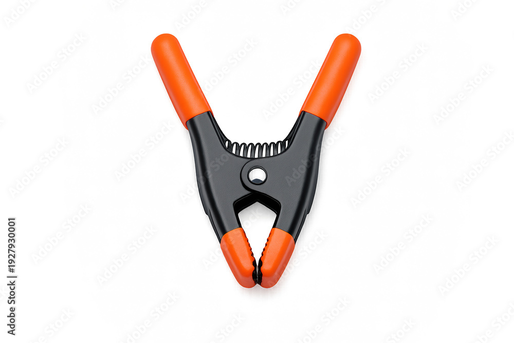 Fototapeta premium Heavy duty spring clamp with orange grips for secure fastening and holding applications