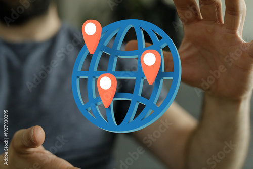 Image of a global map with ...