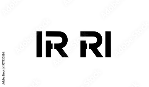 IR RI Letter Logo Monogram Vector Modern Geometric Alphabet Brand Mark