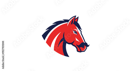 Stylized horse head logo on white background for branding and design