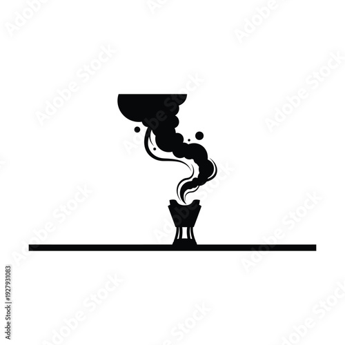 Incense burner with swirling smoke, Islamic scent diffusion