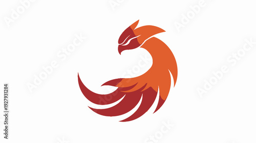 Stylized phoenix illustration on white background symbolizing strength and rebirth