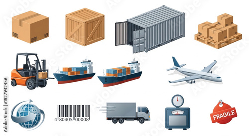 shipping container with cargo containers