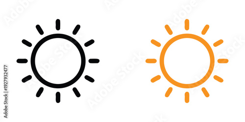 Sun icon vector. Brightness sign and symbol. Sun silhouette vector