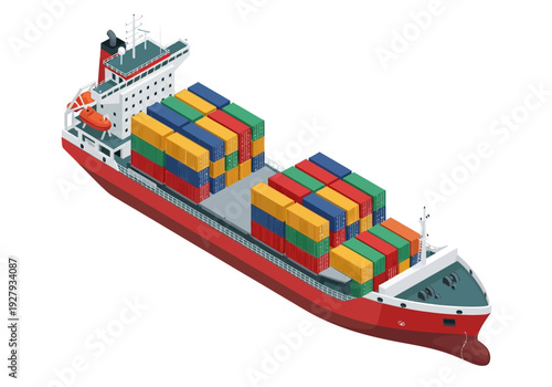Modern container ship delivering cargo across the ocean, showcasing global logistics and international trade