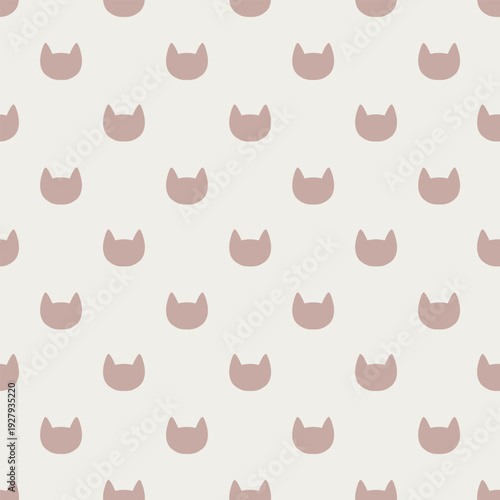 Minimal cat heads seamless pattern background