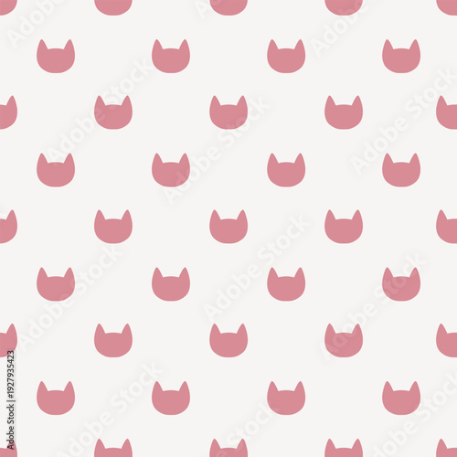 Minimal cat heads seamless pattern background