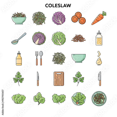 Fresh Coleslaw Salad in Bowl – Shredded Cabbage and Carrot with Creamy Dressing