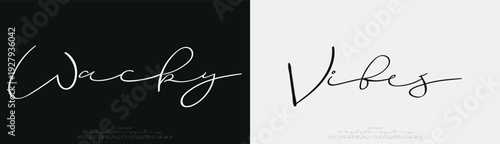 Wacky Vibes, Hand drawn vector alphabet. Modern monoline signature script font. Elegant Signature Font. Best Alphabet Beautiful Calligraphy Signature Font
