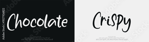 Chocolate Crispy, Script Elegant alphabet letters font logo classic minimal fashion designs. Typography modern sans fonts and number for logo brand. vector illustration
