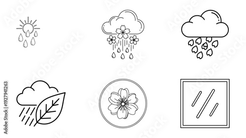 Illustration of Weather forecast icons set