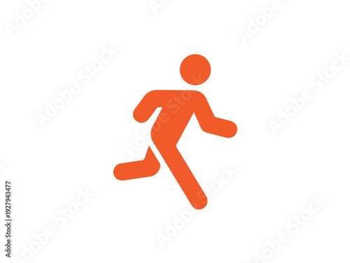 A simple  icon of a person running on a white background