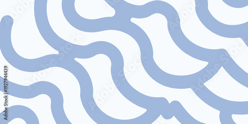 Abstract light blue wavy lines forming a seamless repeating pattern