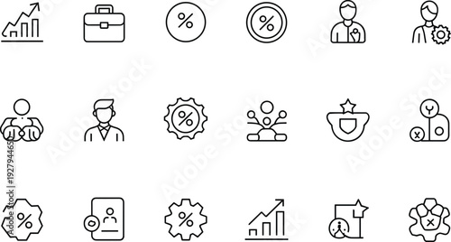 Collection of Christian religious icons set, isolated line art symbols for church and worship.