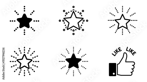Illustration of Star ratings and thumbs up icons