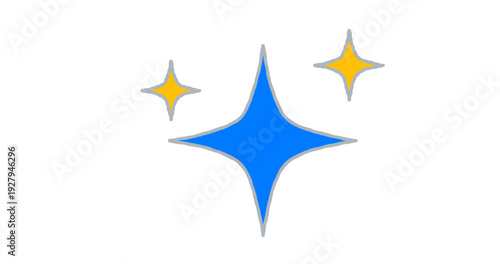 Hand drawn vector AI sparkle stars. Artificial intelligence magic symbol, smart feature and content generation doodle sketch icon. Isolated.