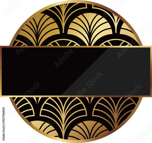 高級感のあるアールデコ風フレーム　ブラック＆ゴールド