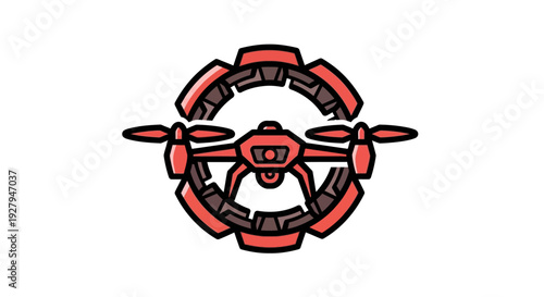 Red drone front view.