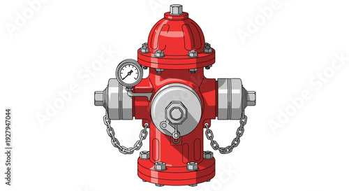 Red Fire Hydrant Closeup.