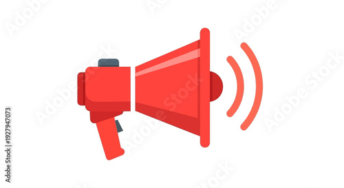 Red Megaphone Loudspeaker Icon.