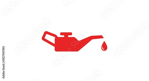 Red Oil Can Icon.