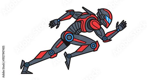 Robot Running Fast Pace.