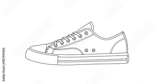 Sneaker Footwear Illustration.
