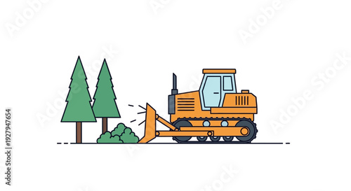 Snow Plow Clearing Road.