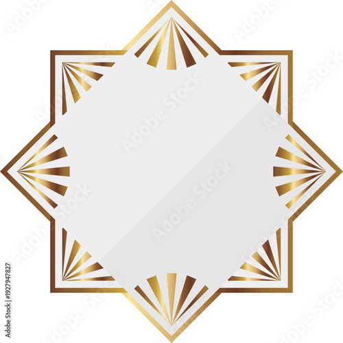 高級感のあるアールデコ風フレーム　ホワイト＆ゴールド