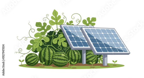 Solar Panels Watermelon Farm.