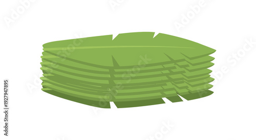 Stack of green plates.