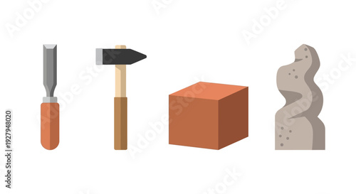 Tools for stone carving.