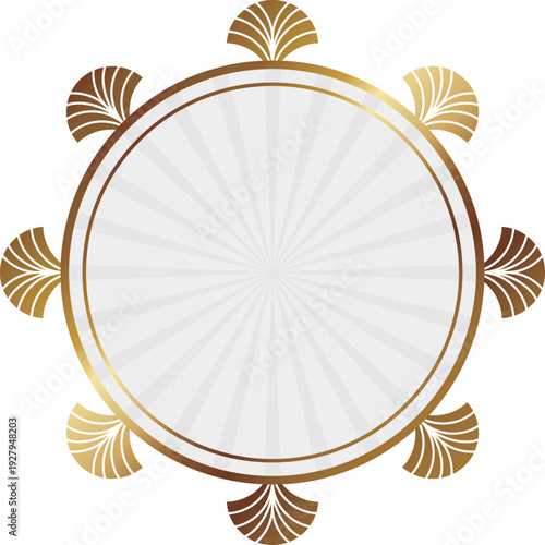 高級感のあるアールデコ風フレーム　ホワイト＆ゴールド