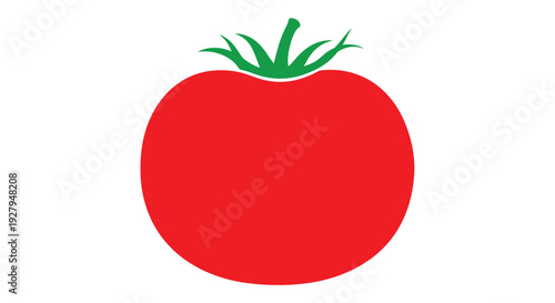 A black silhouette of a ripe tomato with leafy greens silhouette