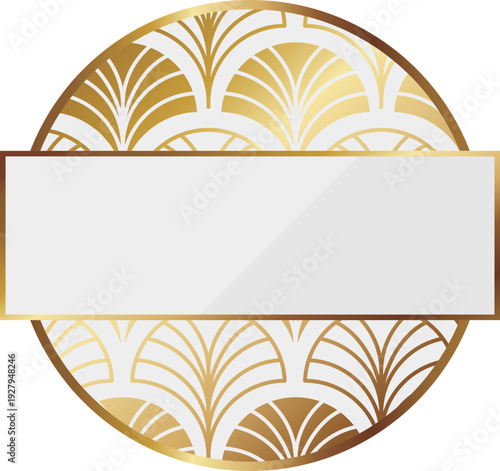 高級感のあるアールデコ風フレーム　ホワイト＆ゴールド