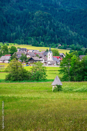 In the green. Slovenia and Lake Kranjska Gora. Julian Alps