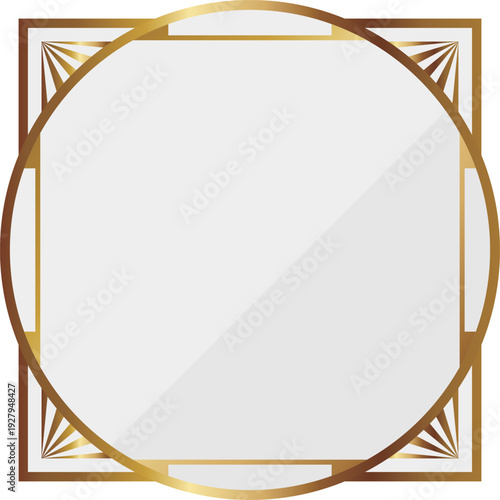 高級感のあるアールデコ風フレーム　ホワイト＆ゴールド