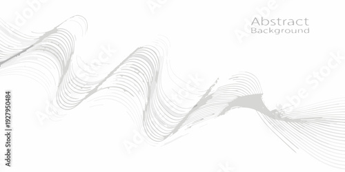 Flowing grey lines create an abstract wave like background design