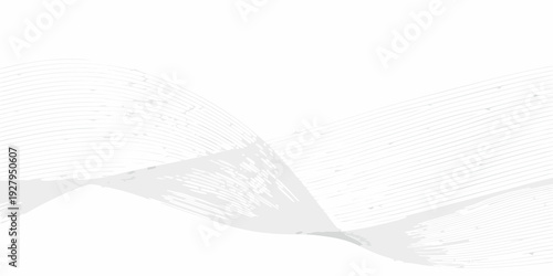 Abstract wave of light gray lines forming a dynamic flowing shape
