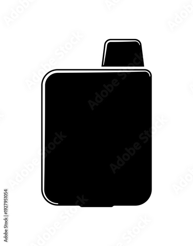 Black vape pod system silhouette without background