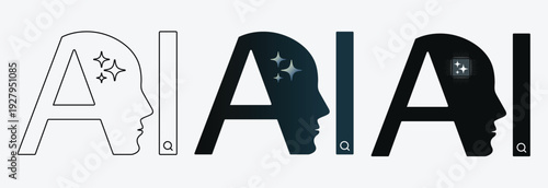 Generative Ai logo. Artificial intelligence icon symbol.