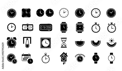 Food and Beverage Icon Set with Fast Food, Desserts, Snacks, Coffee, and Drink Symbols for Restaurant Menus, Apps, and Cafe Designs