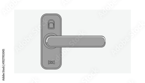 Modern door handle with lock mechanism illustration