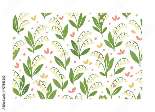 lily of the valley pattern seamless pattern repeating pattern surface design textile print soft color palette