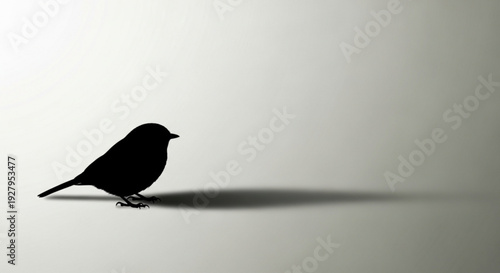 Silhouette of a small bird standing alone in dramatic lighting