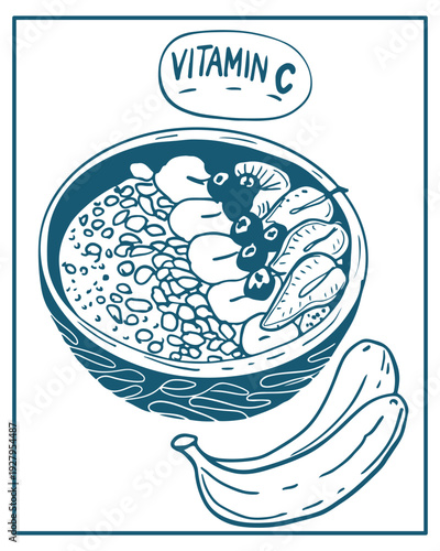 Hand drawn vector illustration of fruits, perfect for invitations, menus, parties. La dolce vita minimalist line art for poster, placard, print, card.