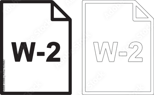 W-2 form solid and outline document income