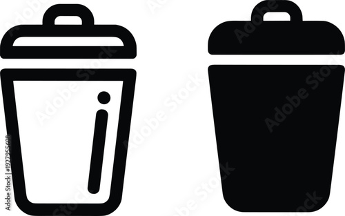 Isolated 3d vector illustration of a black trash can icon featuring a recycle symbol on a metal garbage bin container for waste and rubbish management business concepts