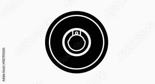 Black Camera Lens Icon Illustration.